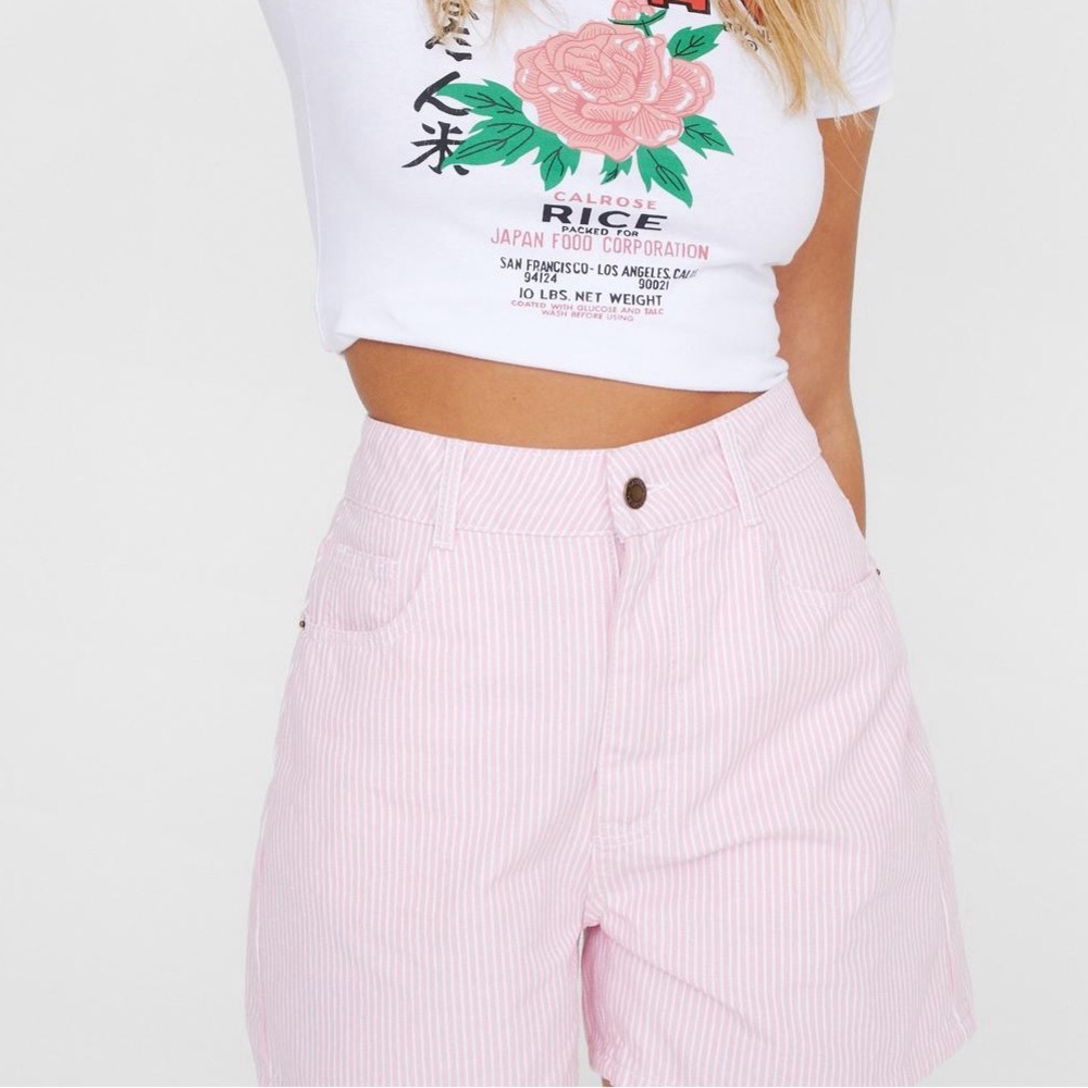 Nasty Gal STRIPE TWILL SHORTS